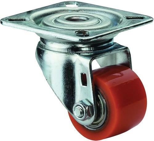 BS Rollen Lenkrolle mit Anschraubplatte Polyurethan Kugellager 35 mm 100 kg - A600.C10.035