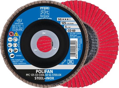 PFERD Fächerscheibe POLIFAN CO-COOL SG STEELOX Ø 125 mm Körnung 60 konisch - 67760625