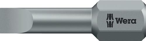Wera Bit 800/1 TZ für Schlitzschrauben 5,5 mm Länge 25 mm 1/4″ C6,3 0,8 mm zähhart Torsionszone - 5056220001