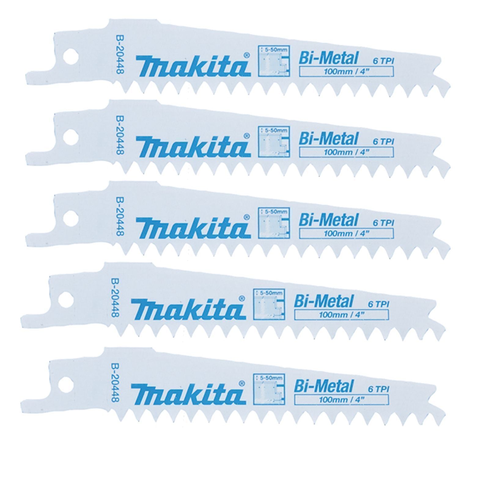Makita 5 x Recipro-Sägeblatt BIM 100/6Z  - B-20448