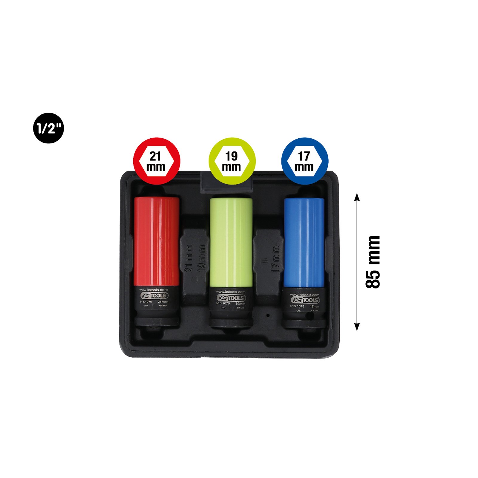 KS TOOLS 1/2" Alu-Felgen Kraft-Stecknuss-Satz robust 3tlg. - 515.1070 KS TOOLS 1/2" Alu-Felgen Kraft-Stecknuss-Satz robust 3tlg. - 515.1070