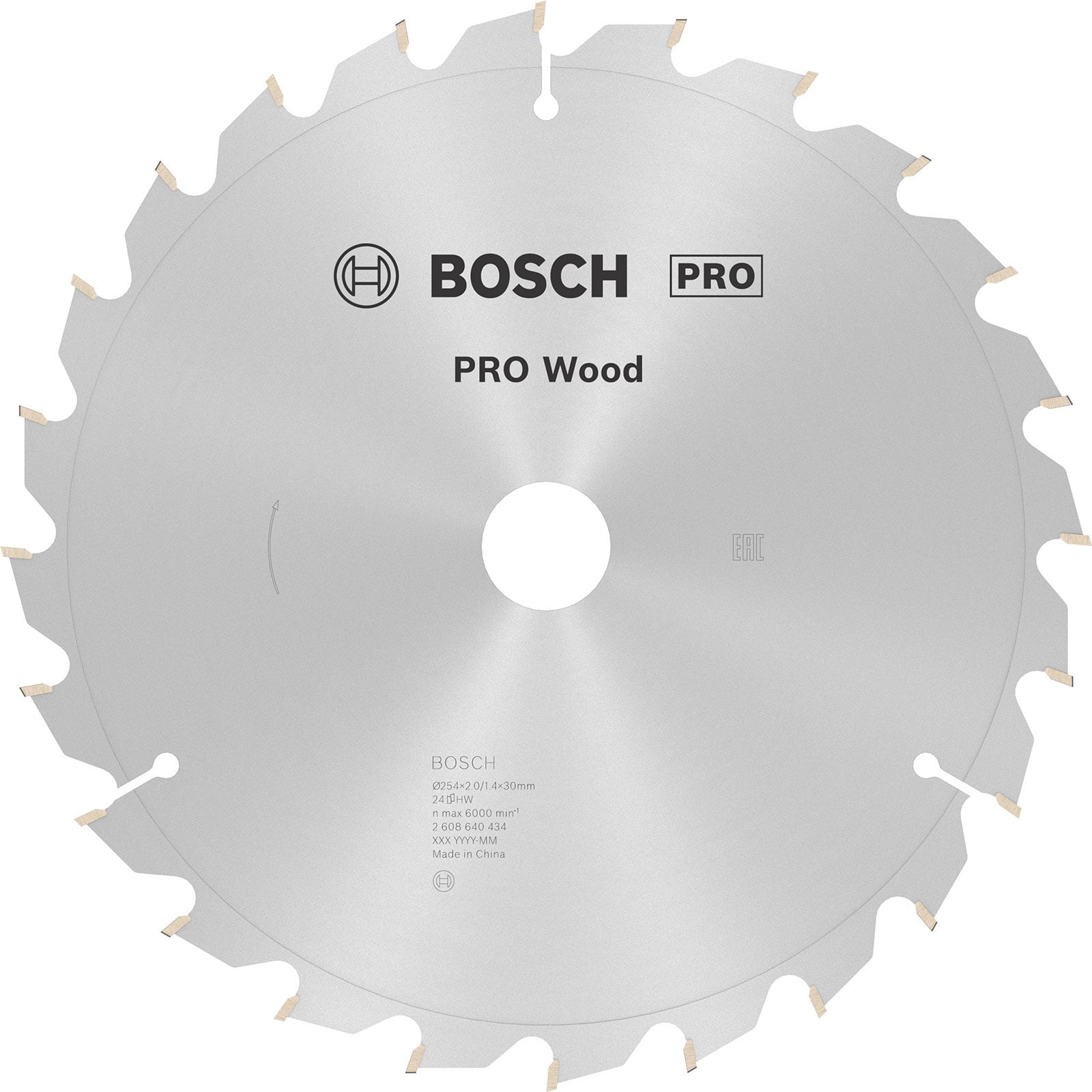 Bosch PRO Wood Kreissägeblatt 254 x 2 x 30 mm - 2608640434