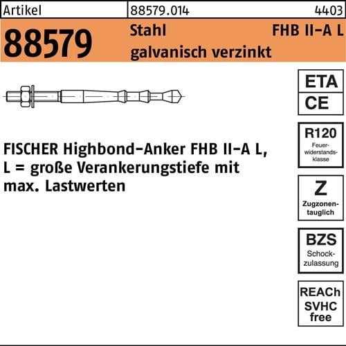 Highbond-Anker R 88579 M8x 60/10 Stahl galv.verz. 10 Stück FISCHER
