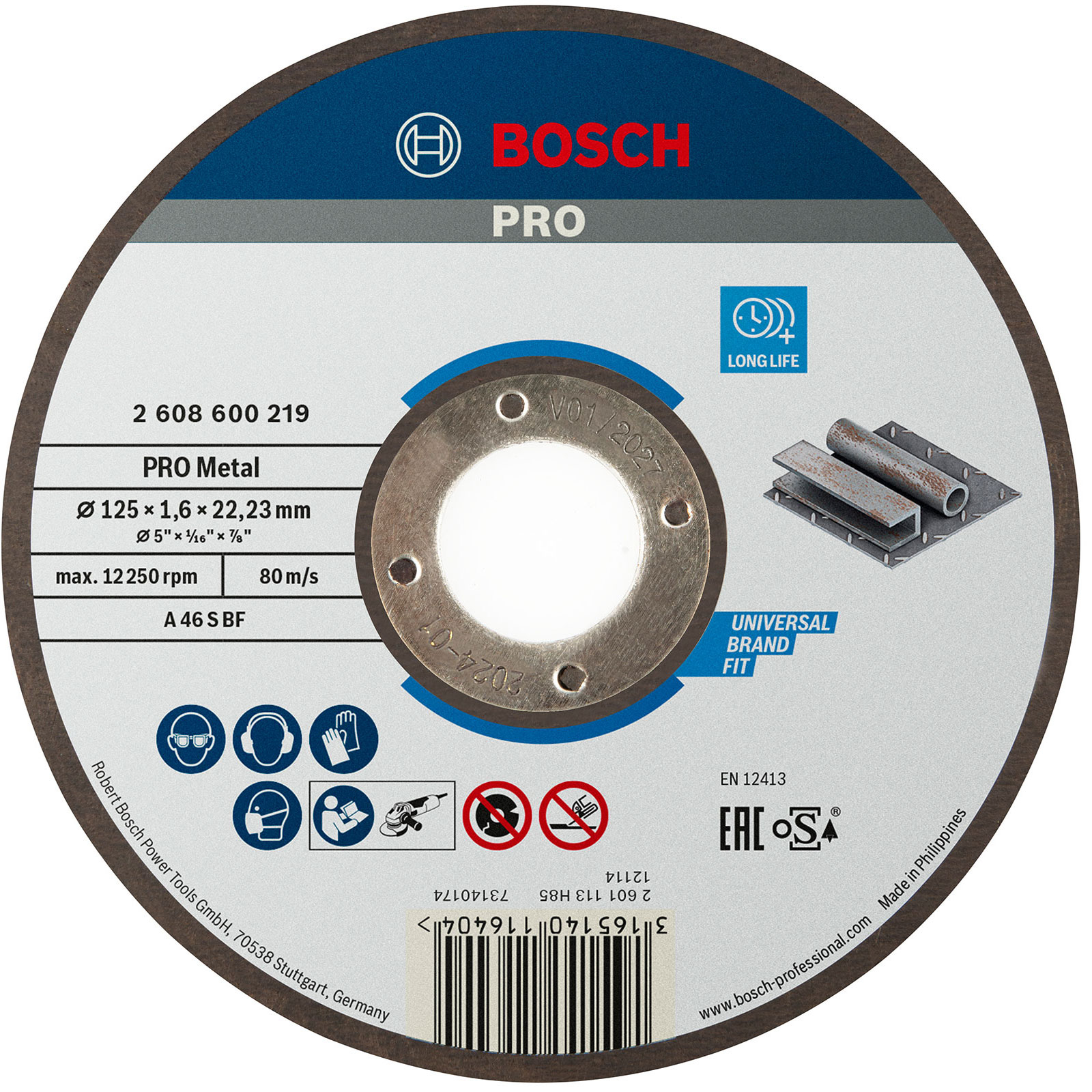 Bosch PRO Metal Trennscheibe 125 x 1,6 x 22,23 mm - 2608600219