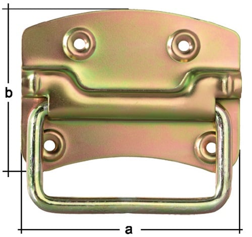 GAH Alberts Kistengriff H.85 mm B.120 mm STA galv. gelb verz. Anz. Löcher 4 - 347536