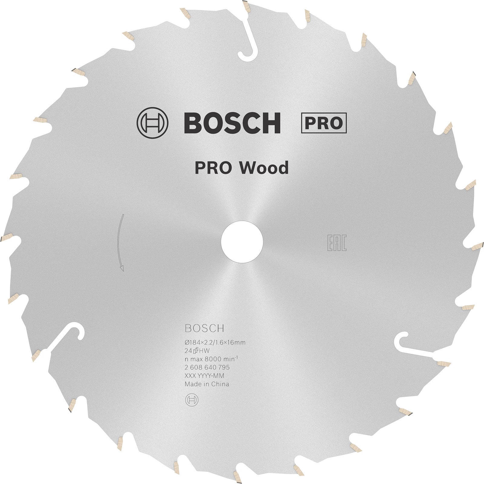 Bosch PRO Wood Kreissägeblatt 184 x 2,2 x 16 mm - 2608640795