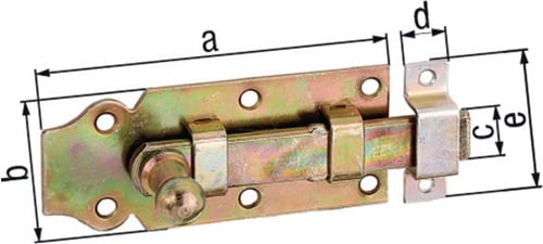GAH Alberts Türriegel L.160mm B.56mm STA galv. gelb verz. ger. - 115418