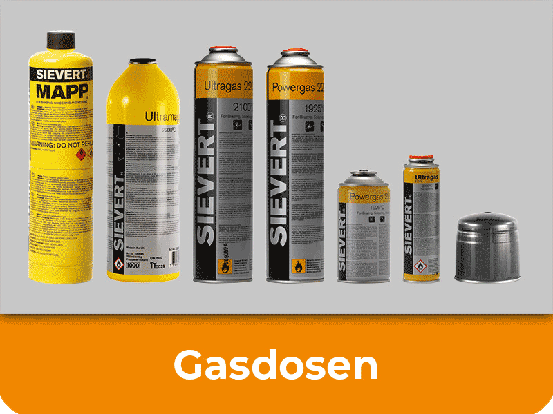 Sievert Gaskartuschen und Gasdosen Sortiment für Löt- und Heizgeräte