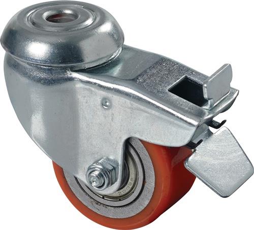 BS Rollen Lenkrolle mit Feststeller und Gewindestift Polyurethan Rad-Ø 50 mm 120 kg - A621.C10.050