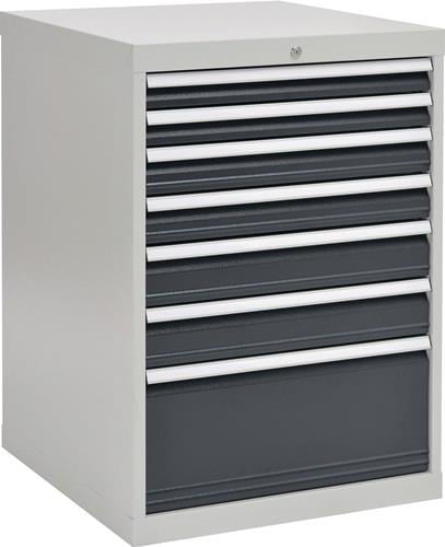 Schubladenschrank H1019xB705xT736mm grau/anthr. 2x75,2x100,2x125,1x300mm Schubl. - 80700/1401AV 7035/7016