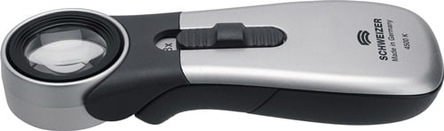 SCHWEIZER Handleuchtlupe Tech-Line CLASSIC Vergr.8x LED Linsen-D.30,0mm - 90842