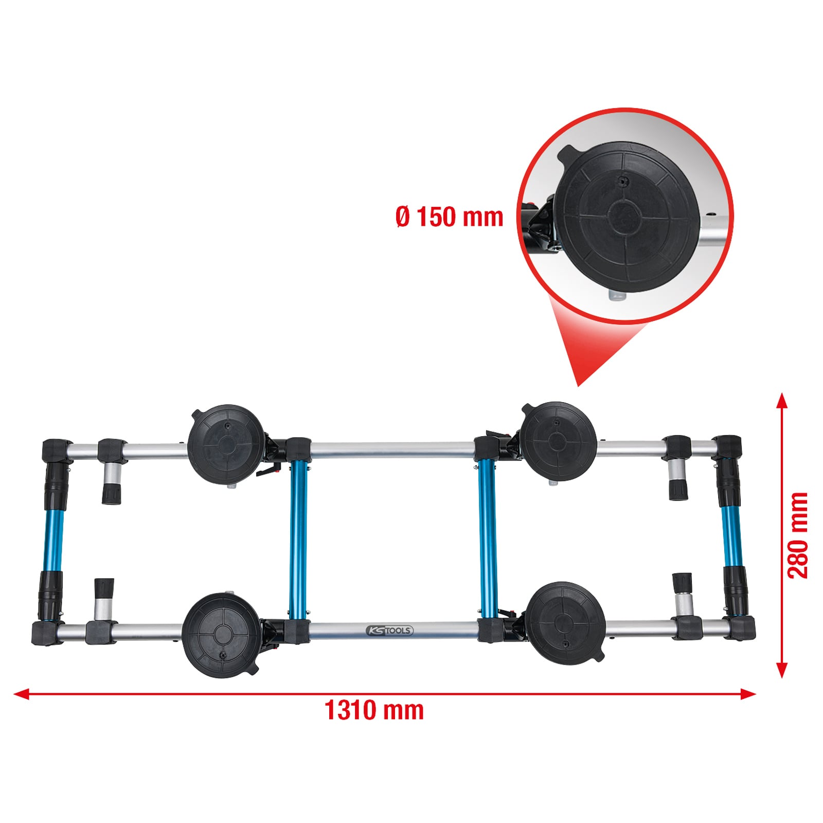 KS TOOLS Vierfach-Saugheber 100 kg - 140.1009