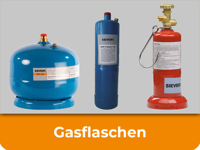 Sievert Gasflaschen für Löt- und Schweißanwendungen in verschiedenen Größen