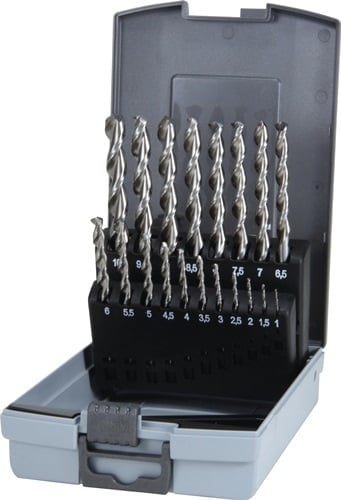 RUKO Spiralbohrersatz HSS-G DIN 338 Typ N TL 3000 19tlg. Ø 1 - 10 mm in Kunststoffkassette - 258214RO