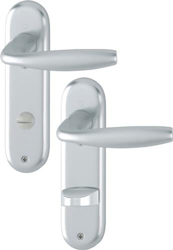 HOPPE Kurzschildgarnitur NY 1810/273KP Alu.F1 SK/OL rd Drückergrt - 3273119