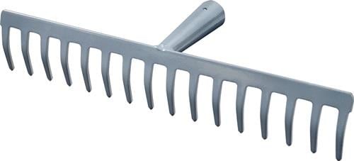 Straßenrechen Arbeitsbreite 395 mm Zinkenlänge 55 mm 16 Zinken mit konischer Dülle ohne Stiel - R104-16T