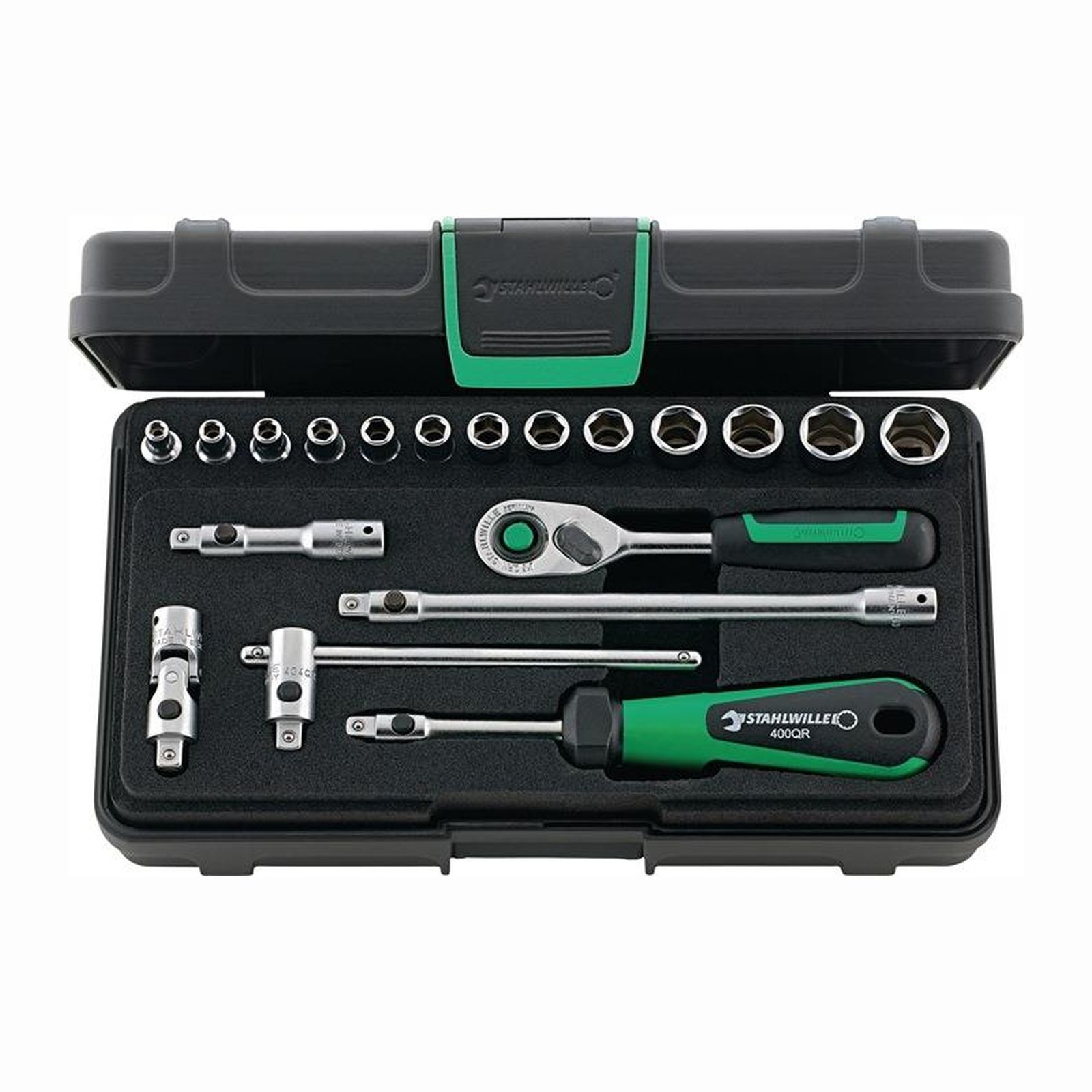 Stahlwille Steckschlüsselsatz 40/13/6QR 19tlg. 1/4″ SW 3,5-13 mm Anzahl Zähne 80 6-kant - 96011180