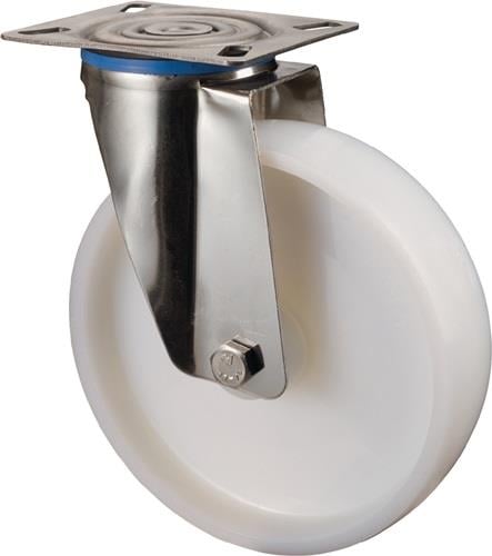 BS Rollen Lenkrolle mit Anschraubplatte Polyamid Gleitlager 150 mm 300 kg - H100.A90.150