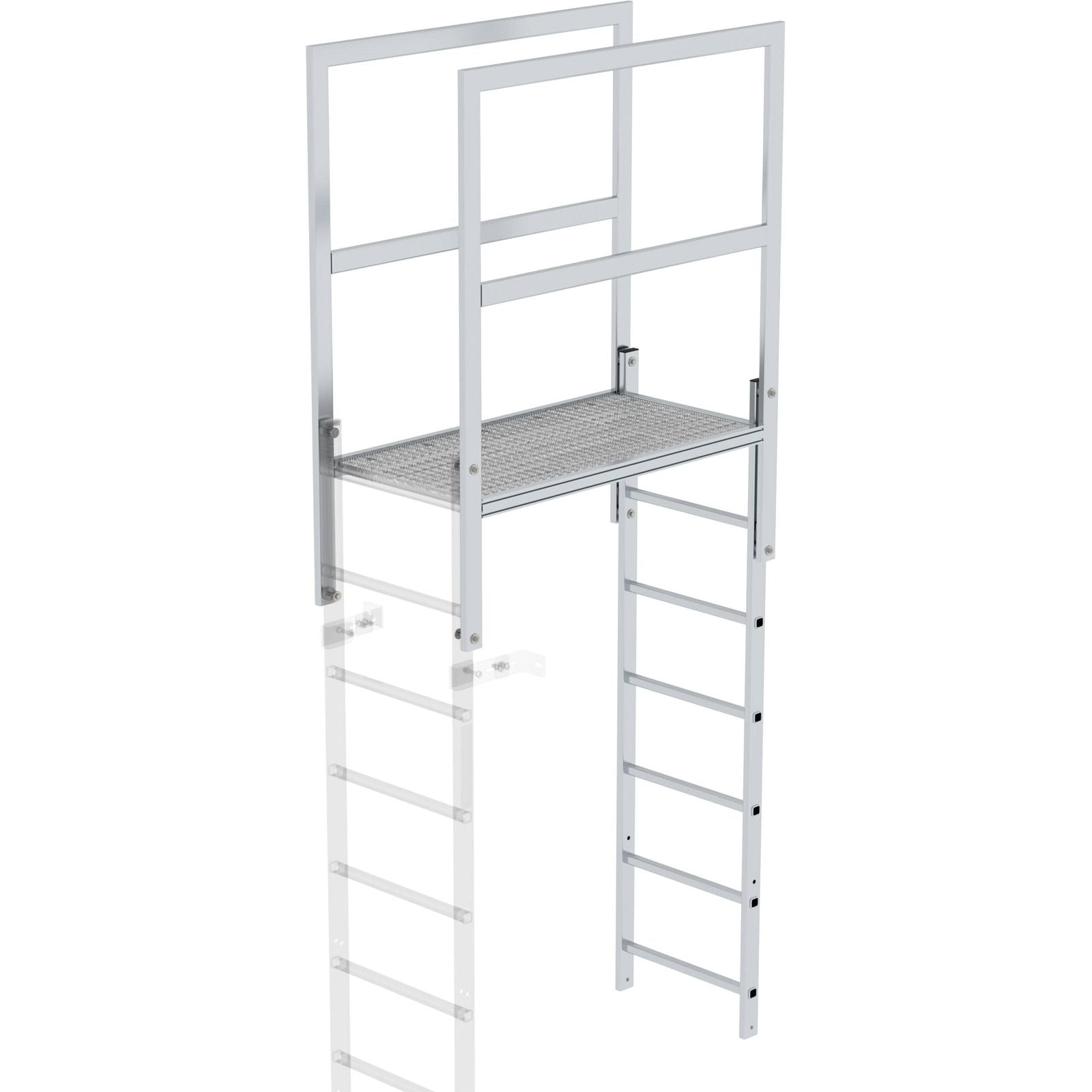 Günzburger Steigtechnik Attika-Überstieg Aluminium blank Länge 1.200 mm - 062183