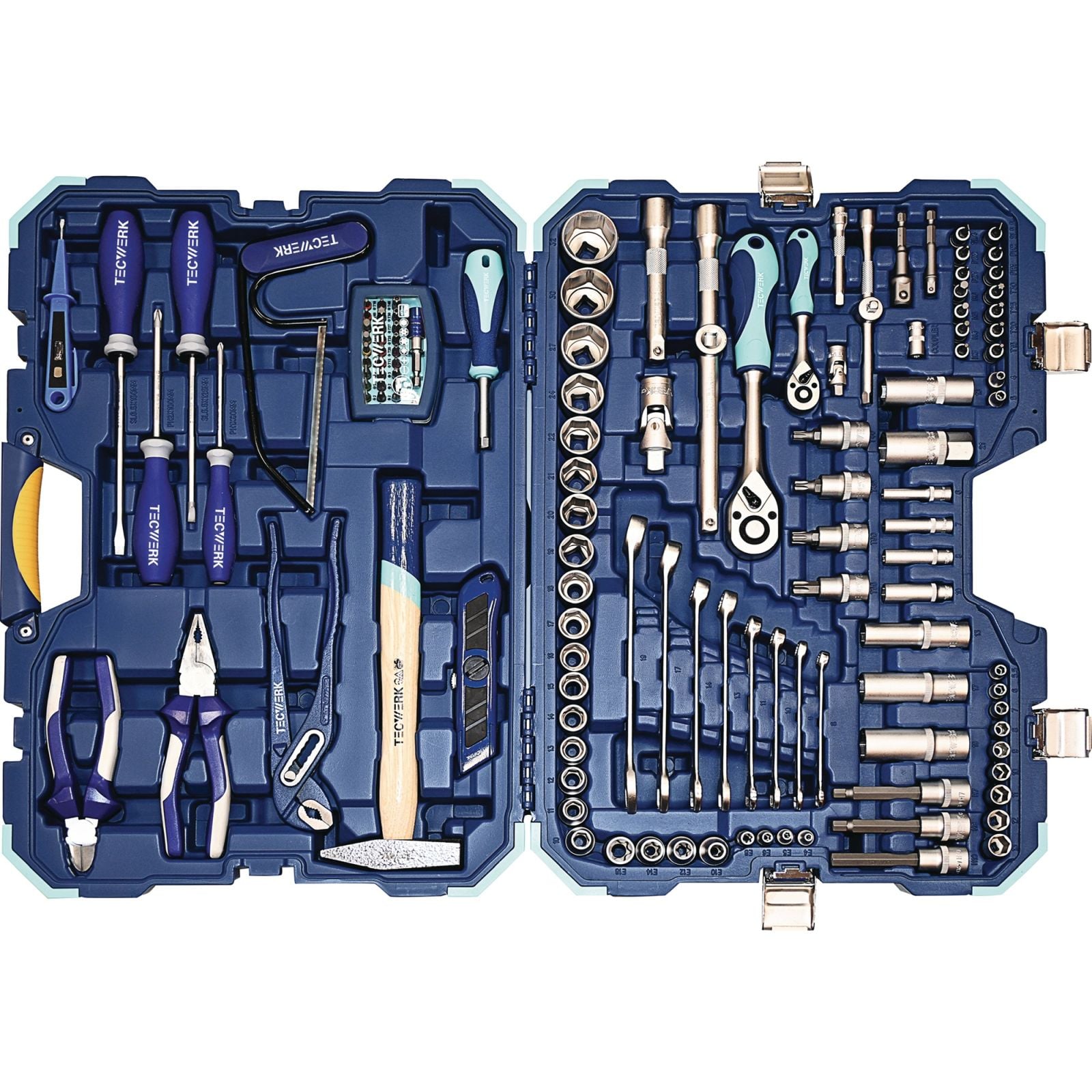 Steckschlüssel-/Handwerkzeugkoffer 131-tlg.m.Ring-Maulschlüsseln TECWERK