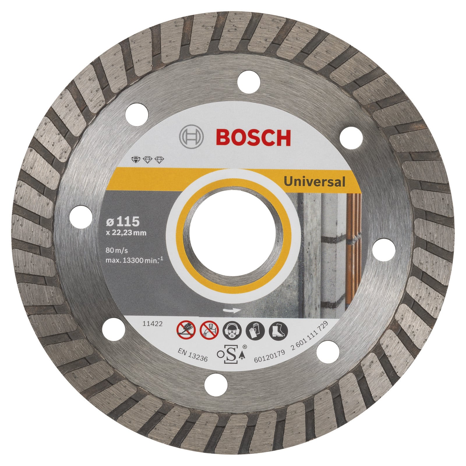 Bosch Diamanttrennscheibe Standard for Universal Turbo 115x22,23x2x10 mm 2608602393