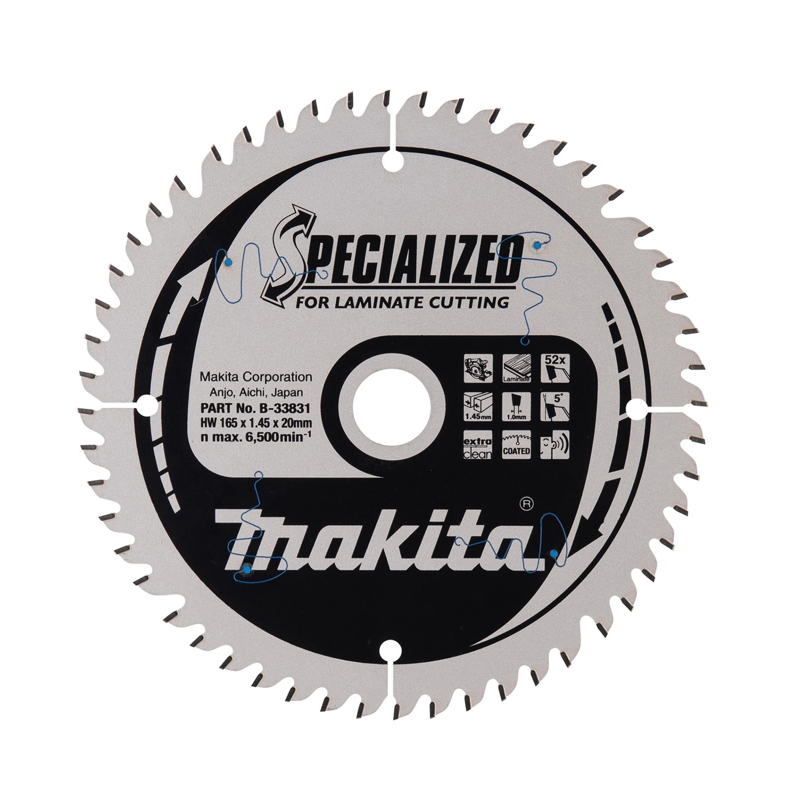 Makita SPECIALIZED Sägeblatt 165x20x52Z - B-33831