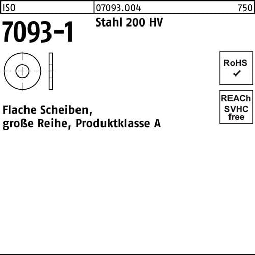 Unterlegscheibe ISO 7093-1 30 Stahl 200 HV 25 Stück