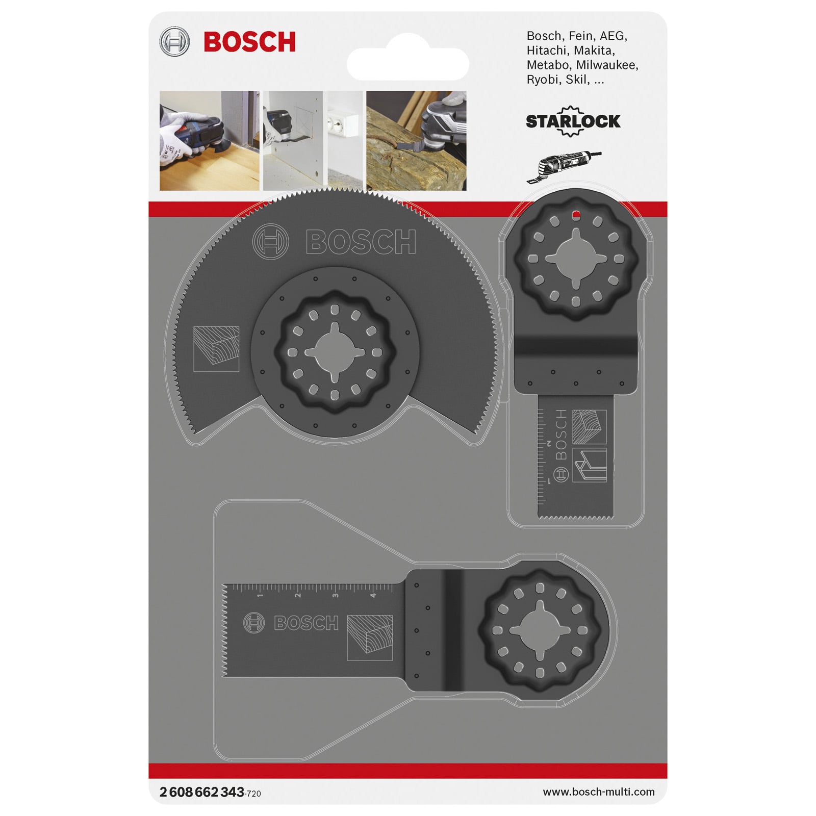 Bosch Holz-Basis-Set 3tlg. Sägeblätter für Multifunktionswerkzeuge - 2608662343