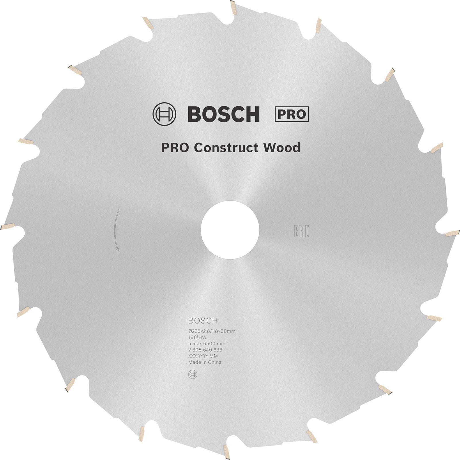 Bosch PRO Construct Wood Kreissägeblatt 235 x 2,8 x 30 mm - 2608640636