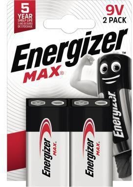 Energizer Batterie Max Alkaline 9V/E-Block/6LR61 2 St./Pack.
