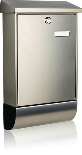 BURG-WÄCHTER Briefkasten Oslo-Set 37670 NI H.500mm B.300mm T.110mm VA DIN C4 - OSLO-SET 37670 NI