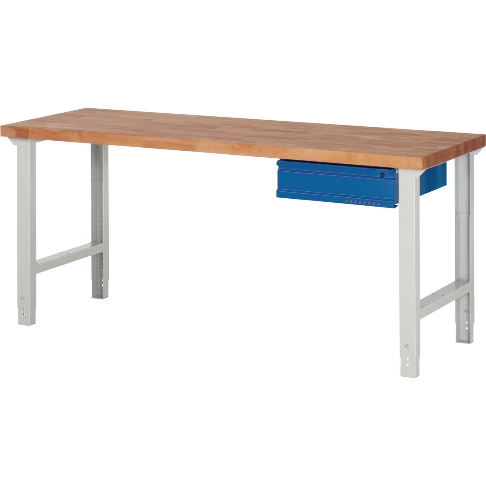 Werkbank Ser.BK 650 B2000xT700xH790-1140mm Buche massiv grau/blau 1 Schubl.TW