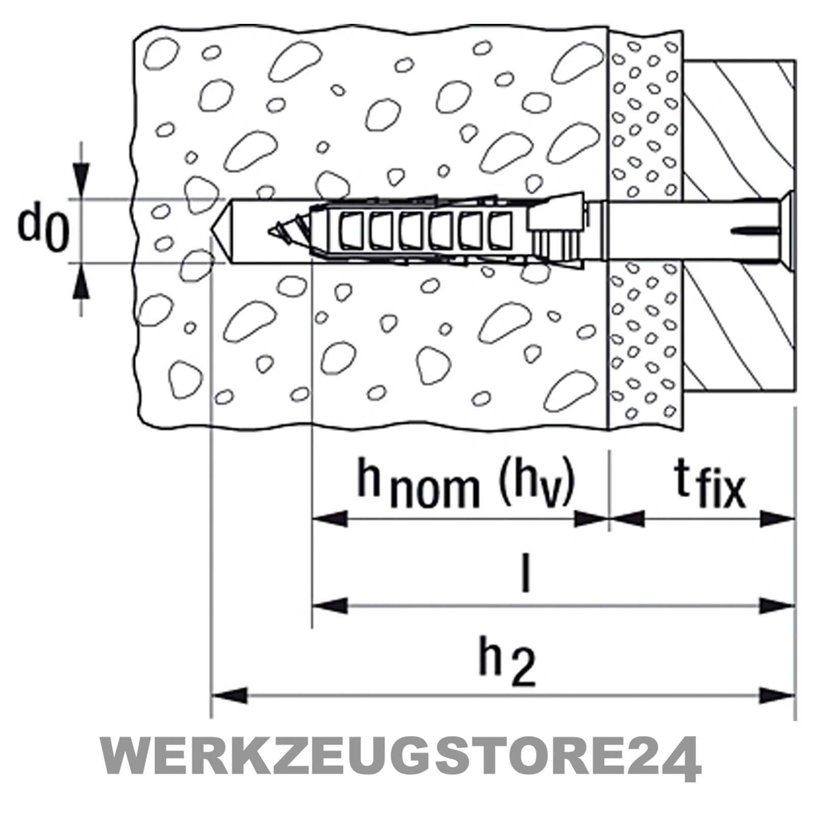 Fischer 50x Langschaftdübel SXR 8 x 80 mm T mit Sicherheitsschraube - 503000
