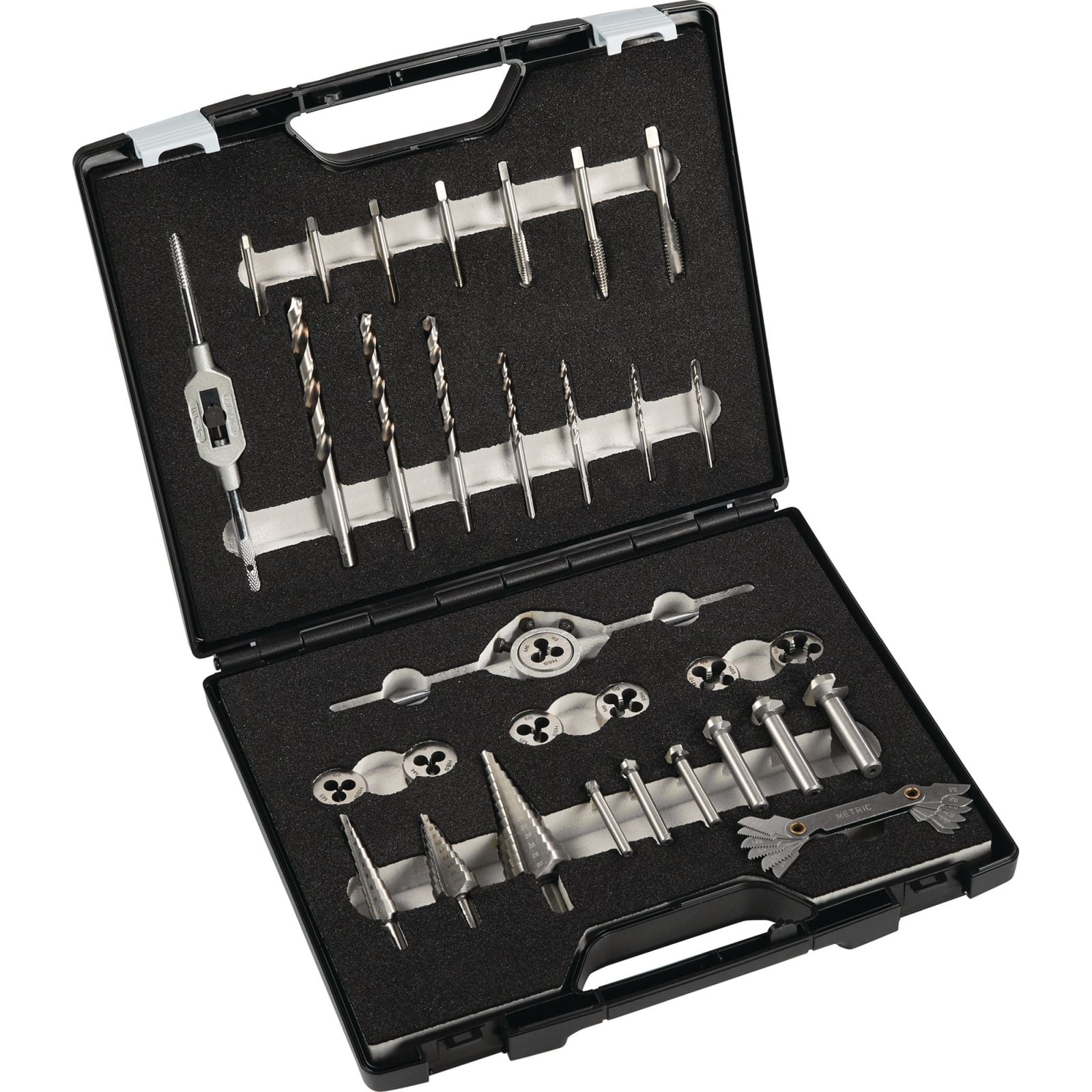 Metallbearbeitungssatz M3-M12 33-tlg.HSS Ku.-Koffer TECWERK