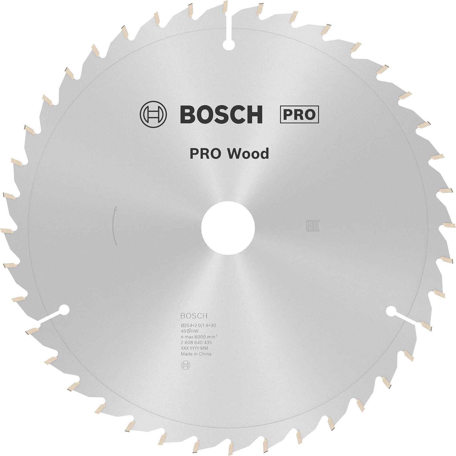Bosch PRO Wood Kreissägeblatt 254 x 2 x 30 mm - 2608640435