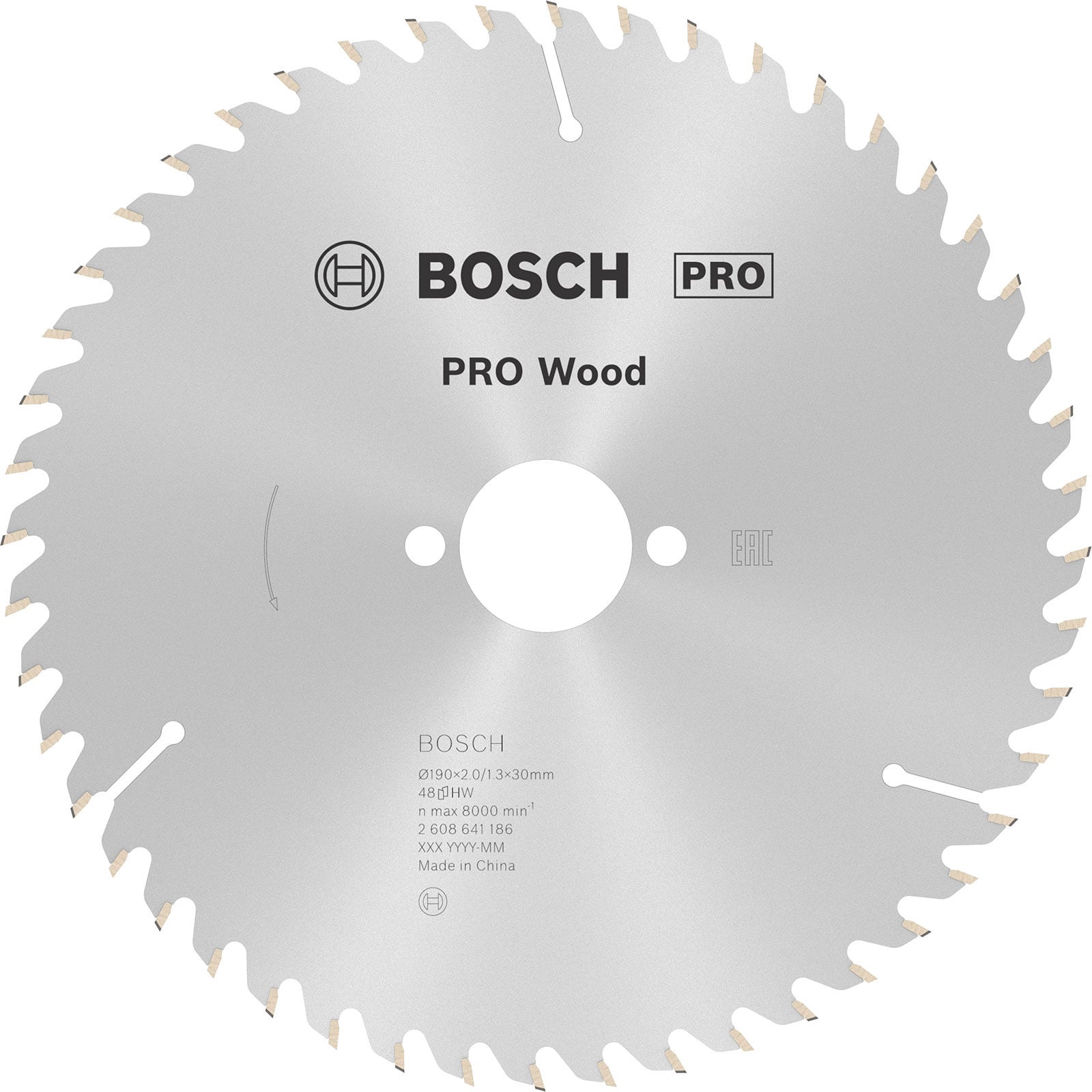 Bosch PRO Wood Kreissägeblatt 190 x 2 x 30 mm - 2608641186