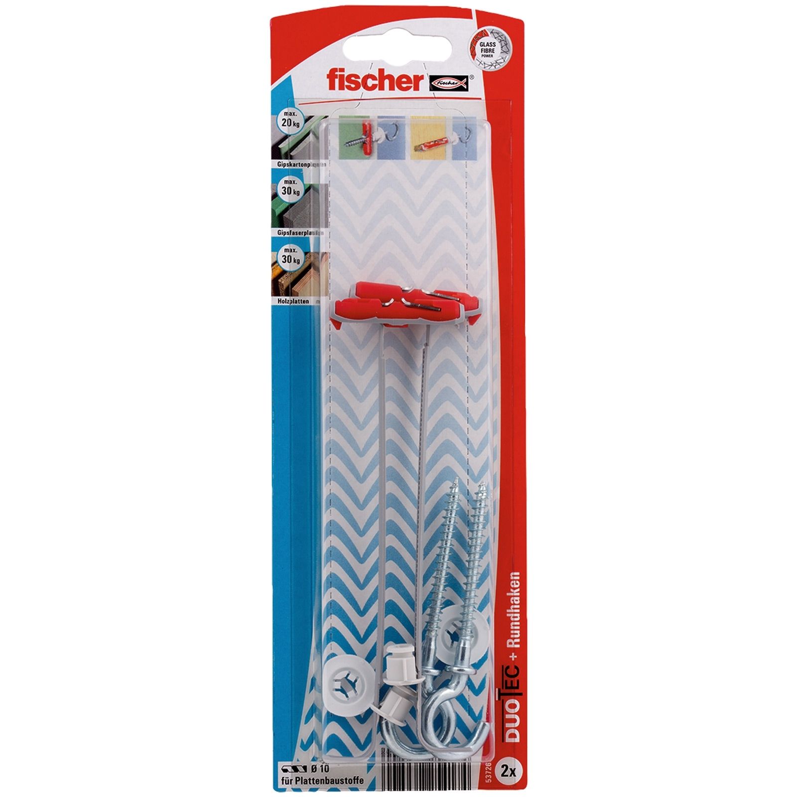 Fischer 2x DUOTEC 10 RH mit Rundhaken - 537268