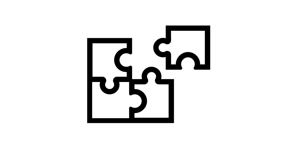 Puzzle-Symbol – Kompatibilität und Flexibilität Puzzle-Symbol für Kompatibilität und Flexibilität