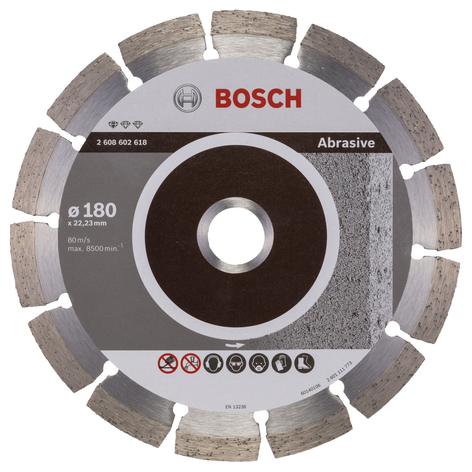 Bosch Diamanttrennscheibe Standard for Abrasive 180x22,23x2x10 mm 2608602618