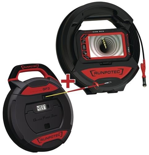 Rohrkamera RC 3 Kabel-L.15+30m Kamerakopf-D.13mm RUNPOTEC