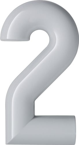 HEWI Hausnummer Ziffer 2 Spezial-Polyamid 99 reinweiß 165mm D.33mm - 702.165.2 99
