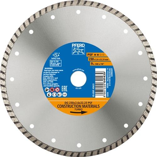 Diamanttrennscheibe DG PSF D.230mm Bohr.22,23mm Seg.-H.7mm Seg.-S.2,6mm PFERD