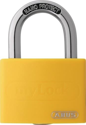 ABUS Zylindervorhangschloss T65AL/40 gelb gl.Schlosskörper-B.43mm Alu.gl. - 49936 4