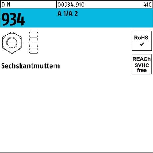 Sechskantmutter DIN 934 M2,3 A1/A2 100 Stück