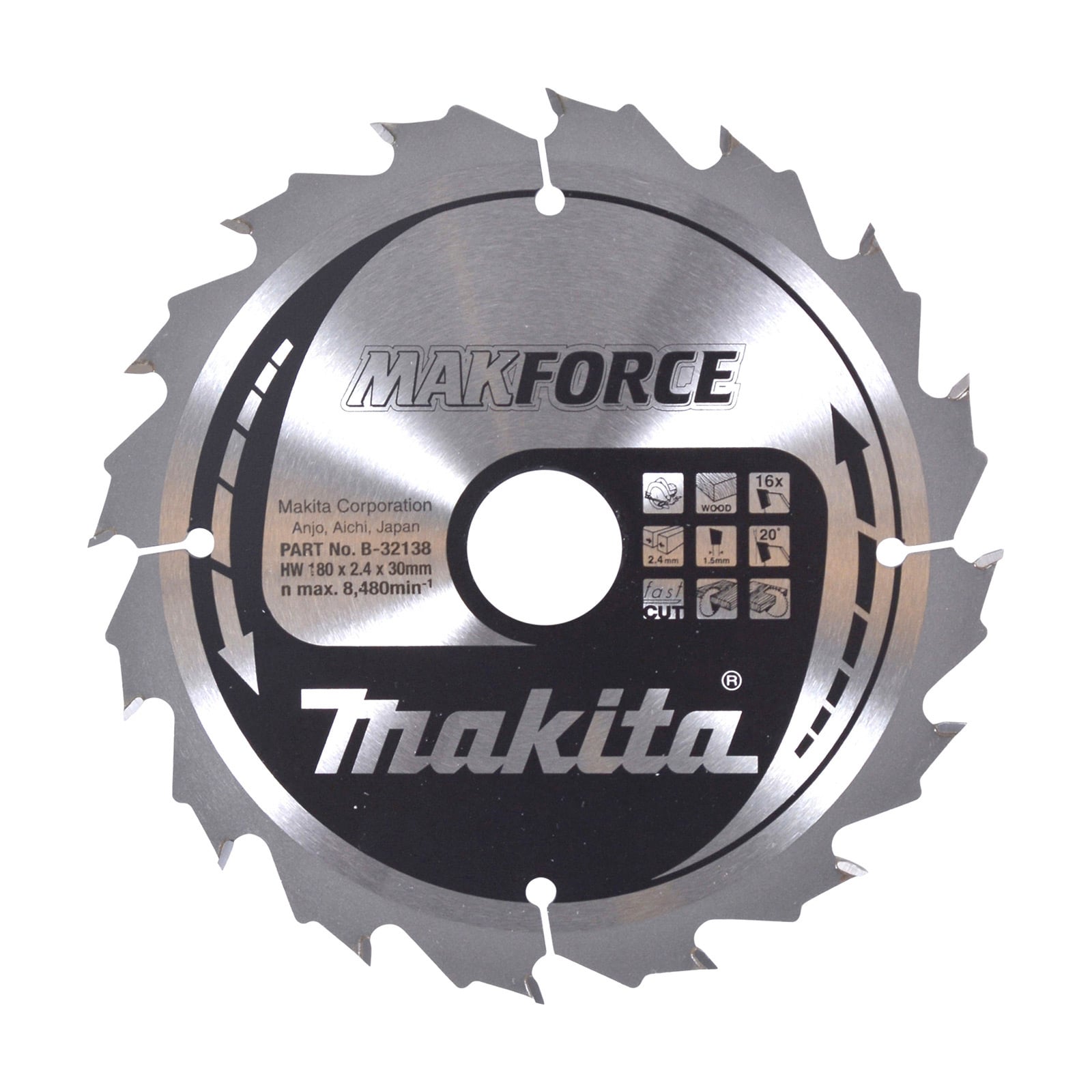 Makita MAKFORCE Sägeblatt 180x30x16Z - B-32138