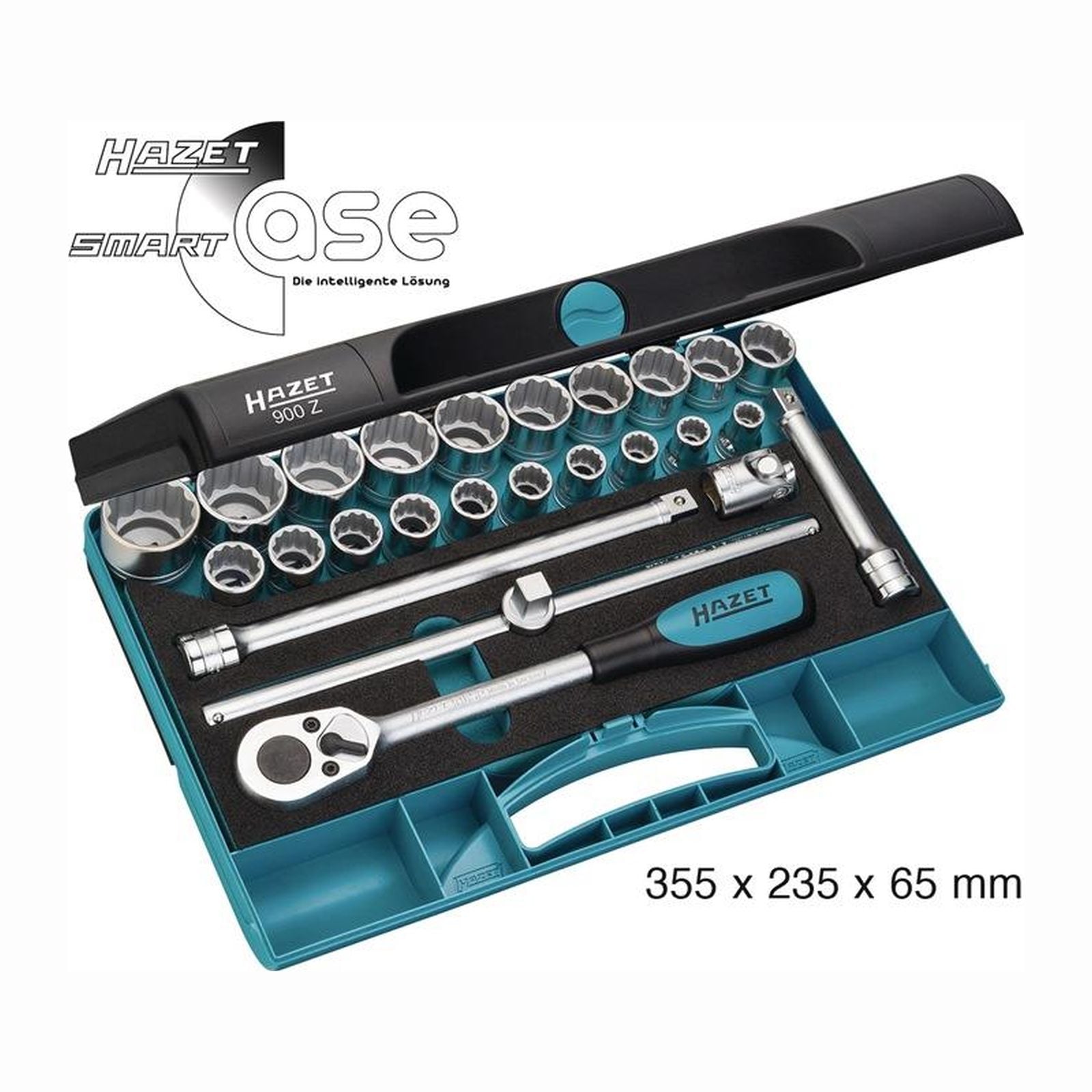 Hazet Steckschlüsselsatz 900Z 25tlg. 1/2″ SW 10-32 mm Anzahl Zähne 90 12-kant - 900Z