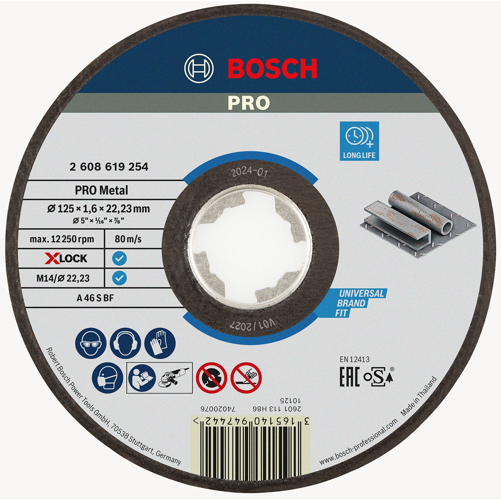 Bosch PRO Metal X-Lock Trennscheibe 125 x 1,6 x 22,23 mm - 2608619254