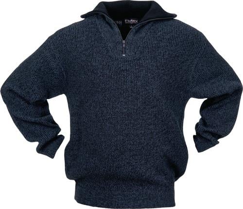 SCHEIBLER Pullover Größe M schwarz / blau-meliert - 8368-M