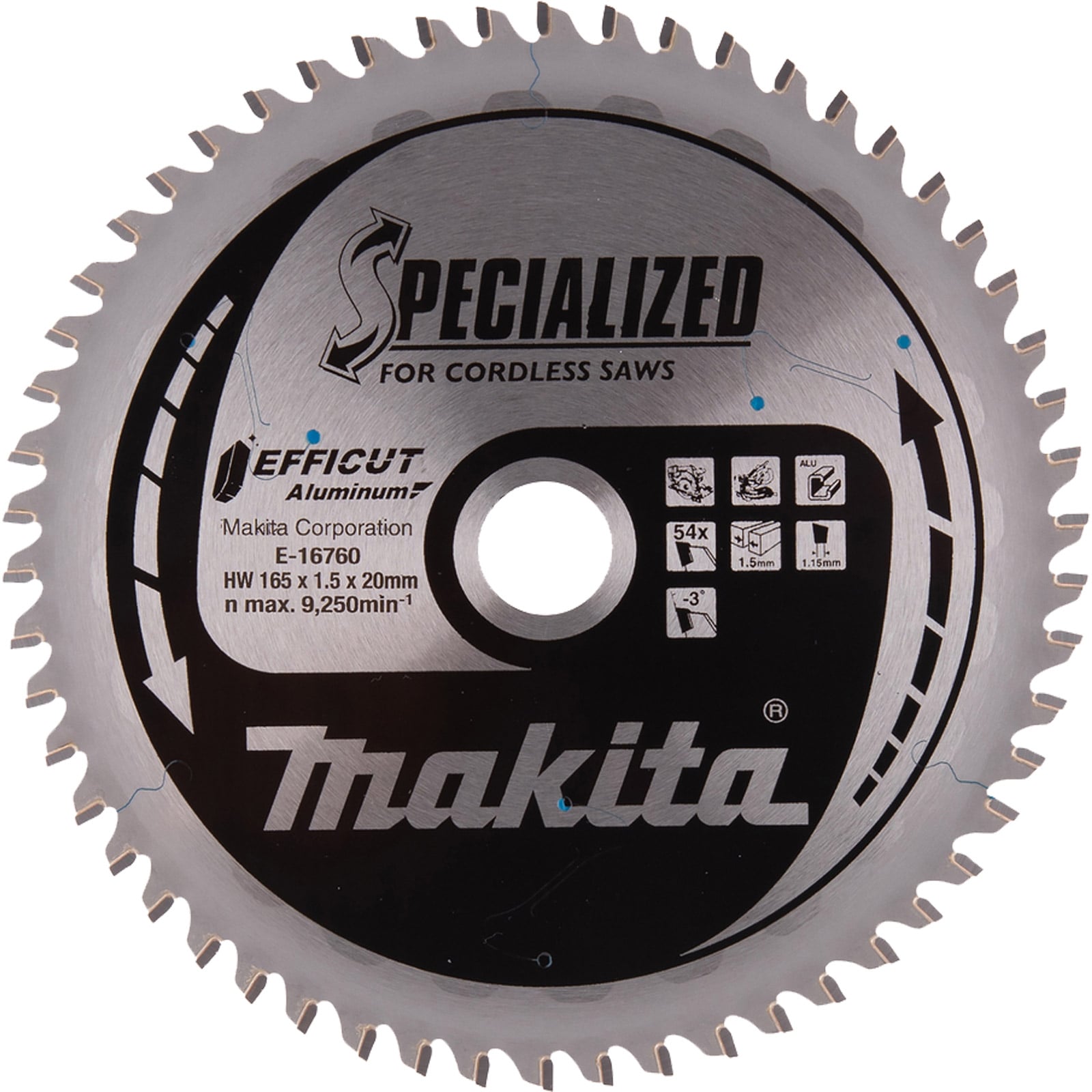 Makita EFFICUT Sägeblatt 165 x 20 x 54Z - E-16760
