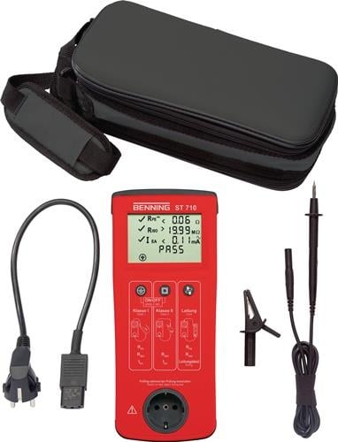 BENNING Gerätetester ST 710 2500 Prüflinge/mit Prüfgerät/Prüfleitung L270xB115xH55mm - 50308